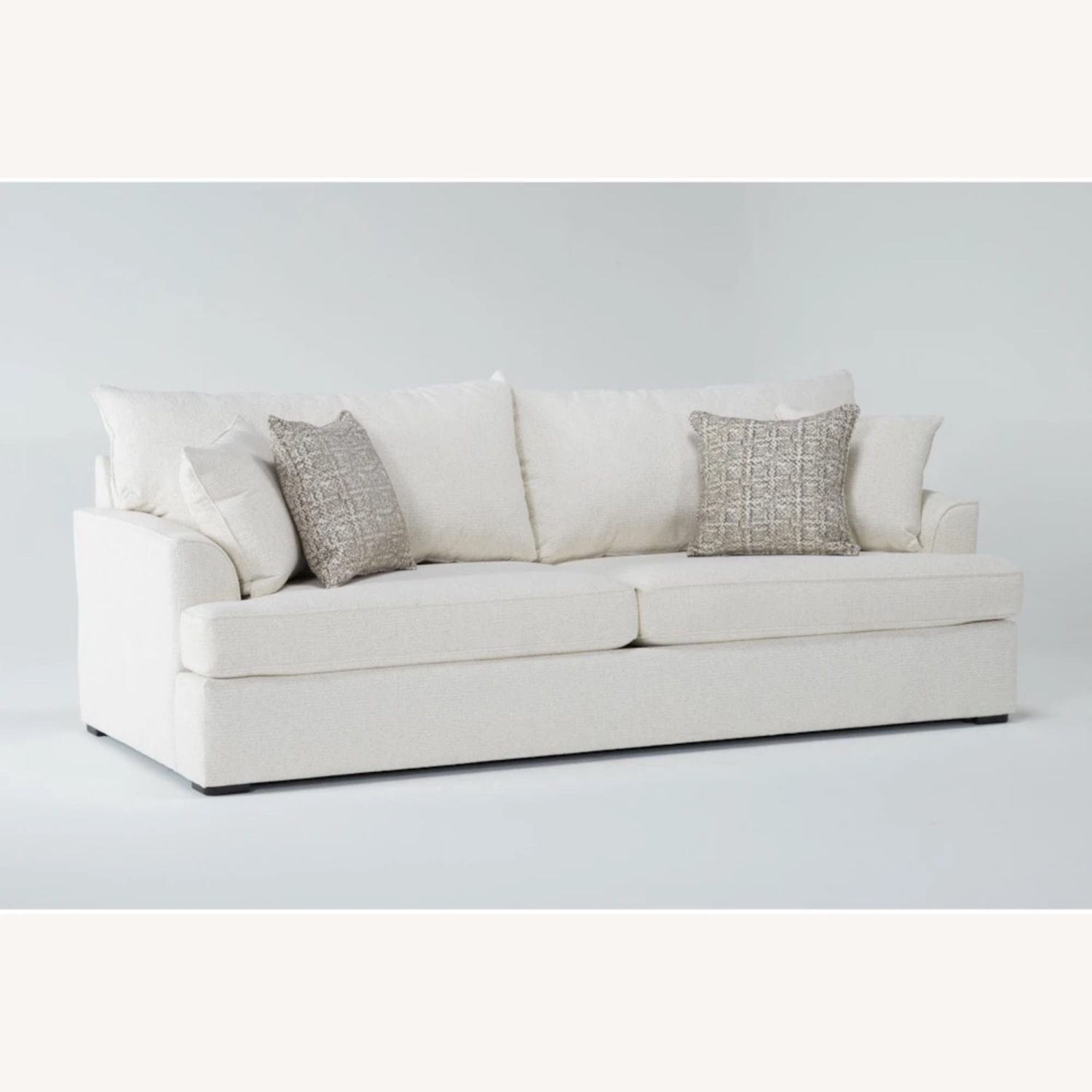 Living Spaces White 95" Deep Seated Couch - image-4