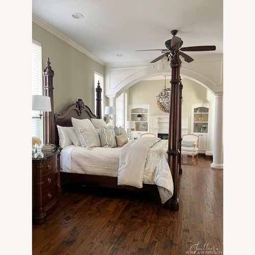 Used Solid Wood King Poster Bed for sale on AptDeco