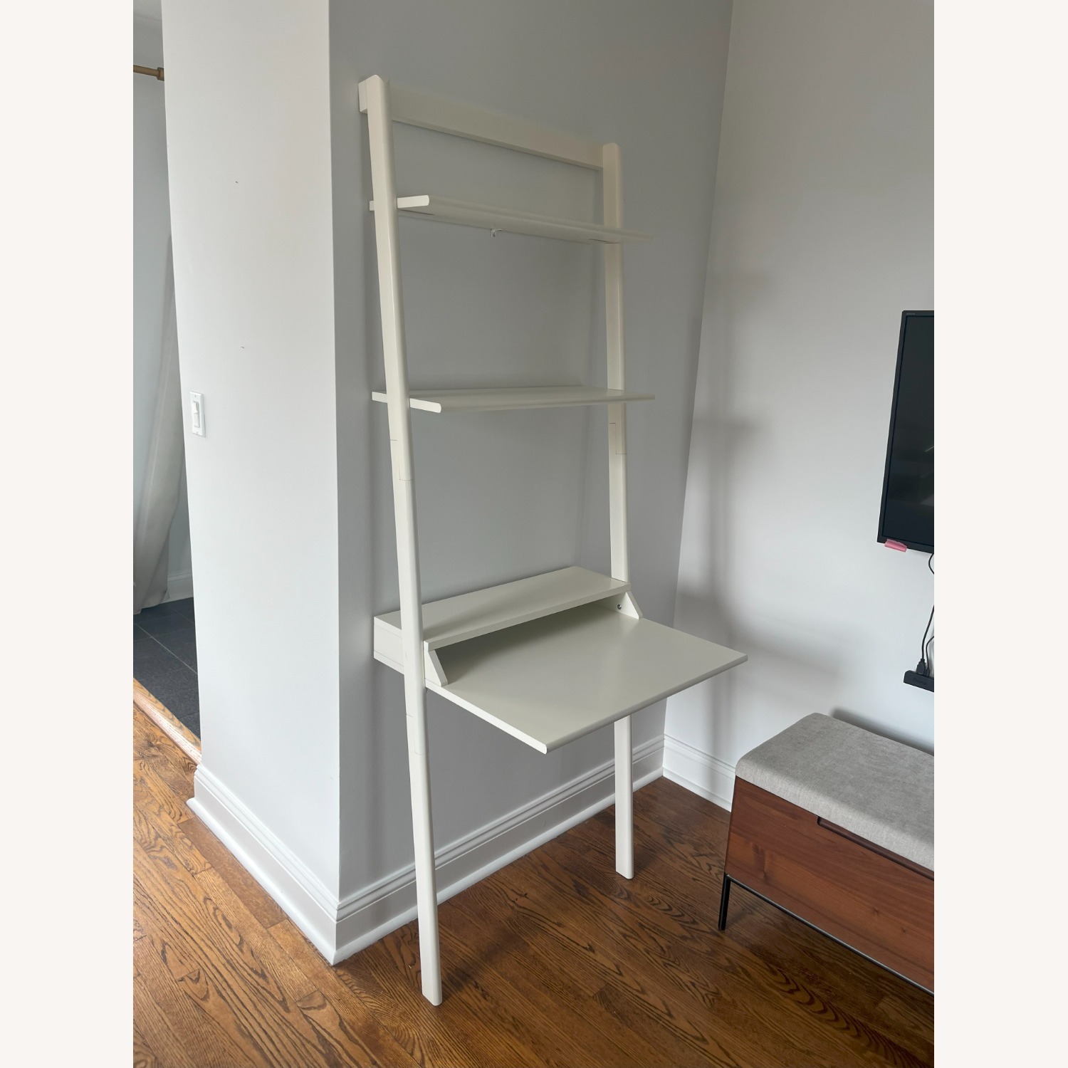 Wayfair Mistana Addison White Leaning Ladder Desk  - image-3