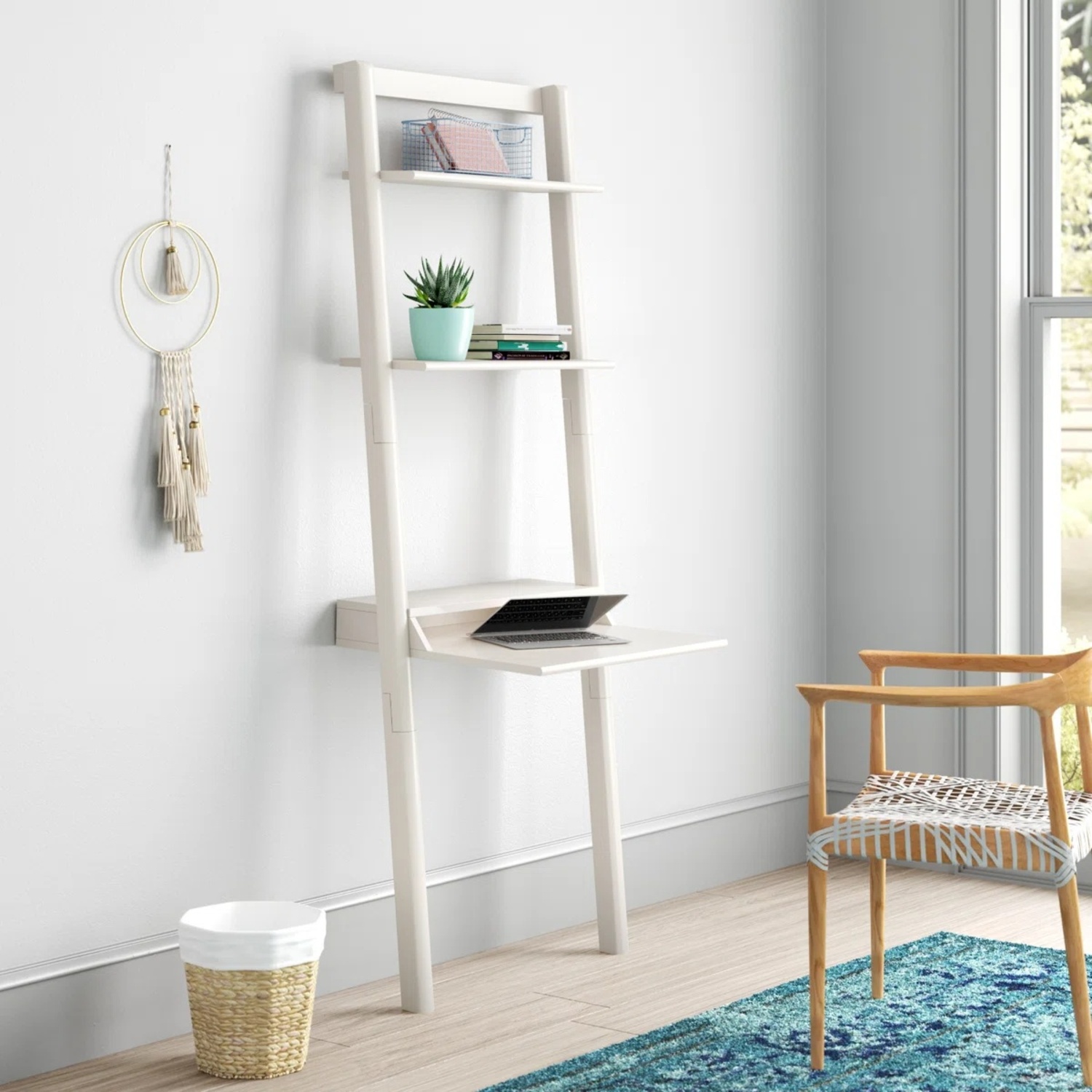 Wayfair Mistana Addison White Leaning Ladder Desk  - image-5