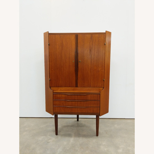 Used Vintage Danish Modern Teak Corner Cabinet for sale on AptDeco