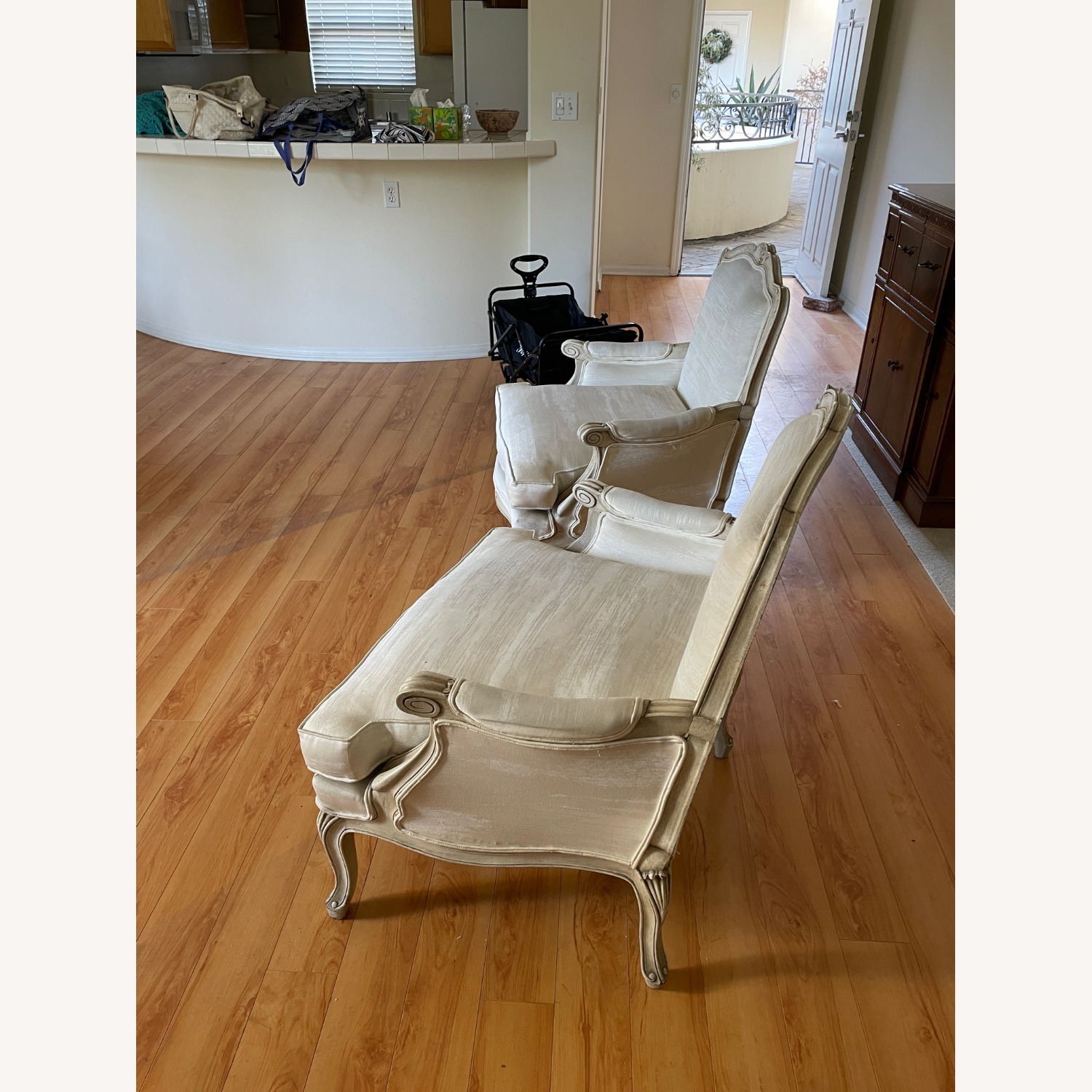 Louis XVI Style Cream Armchair Duo AptDeco