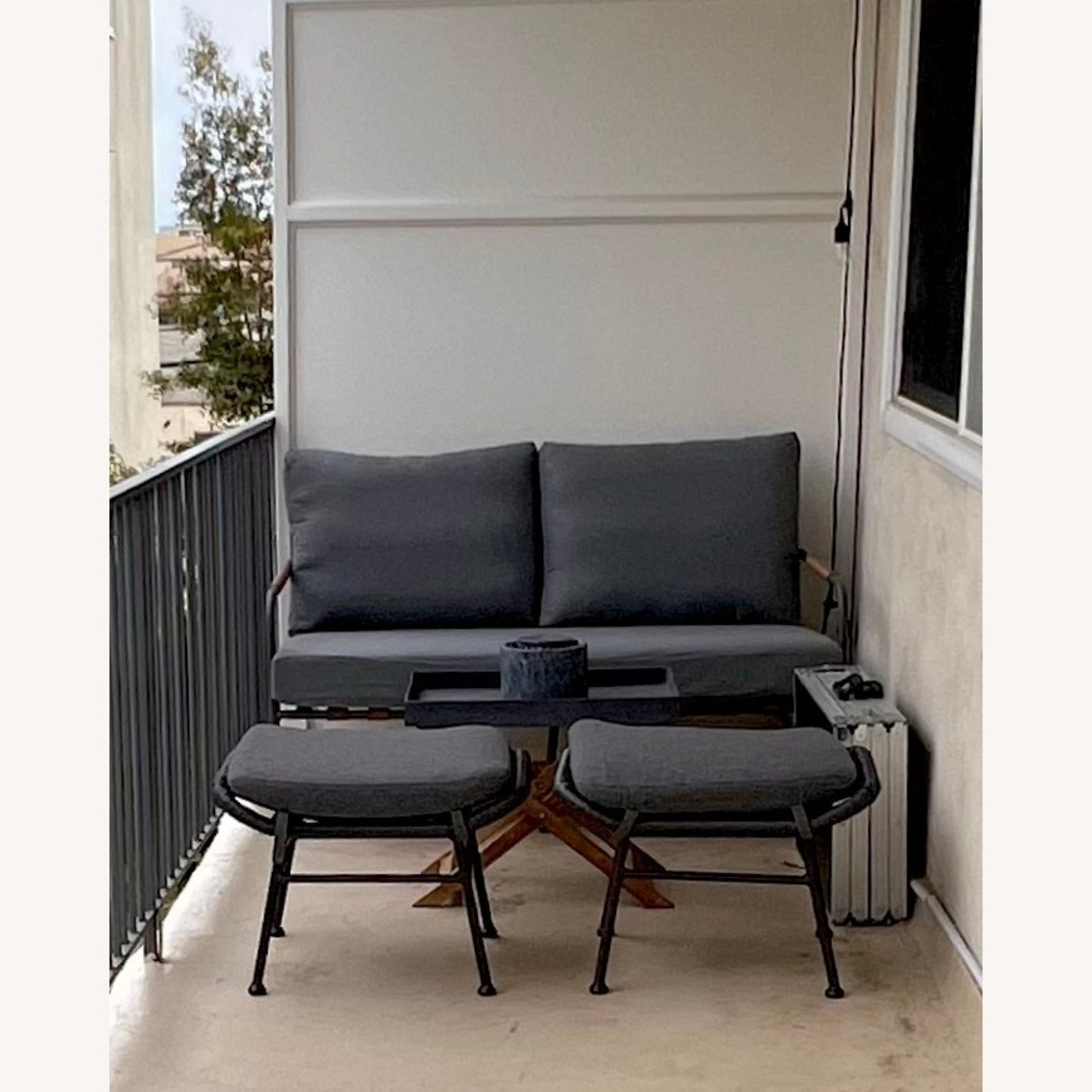 Outdoor Furniture Set (Loveseat, Ottomans, Table) - image-3