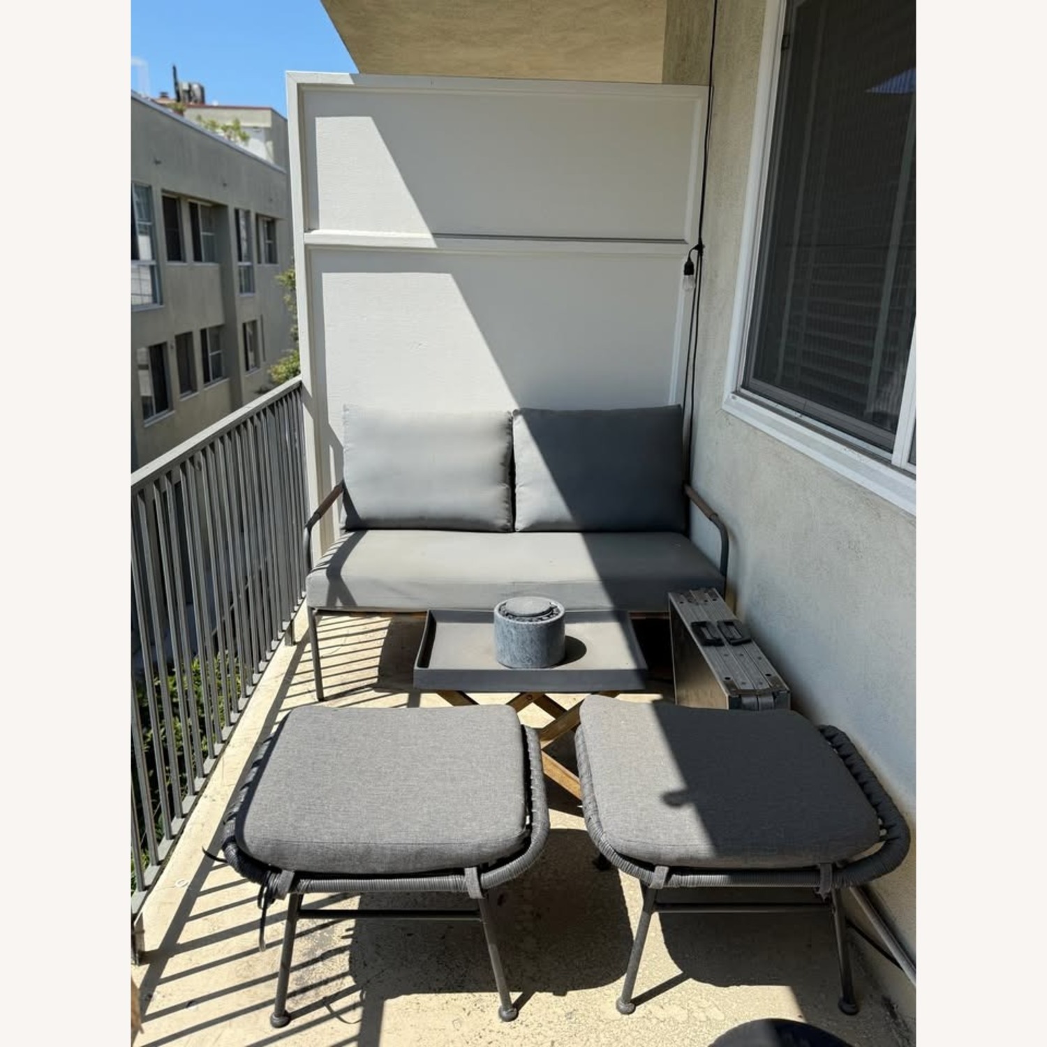 Outdoor Furniture Set (Loveseat, Ottomans, Table) - image-2