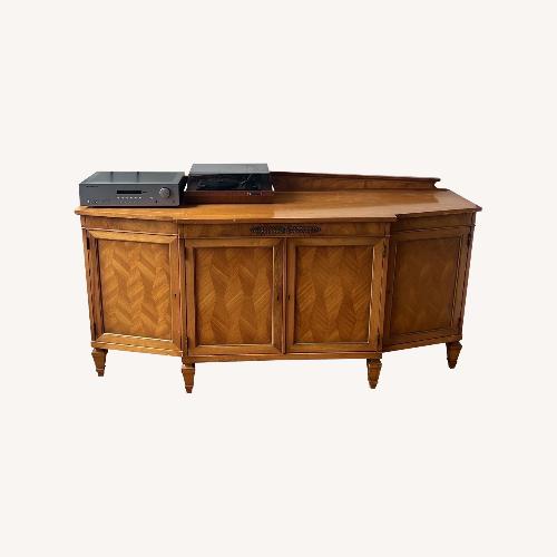 Used Vintage Wooden Credenza – Elegant Chevron Venee for sale on AptDeco