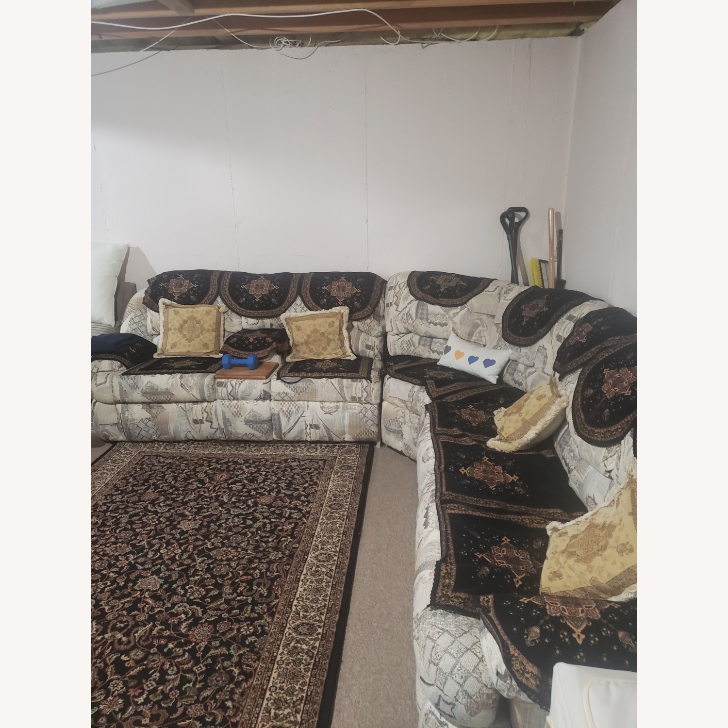 Levitz Furniture White Patterned Sofa - image-2