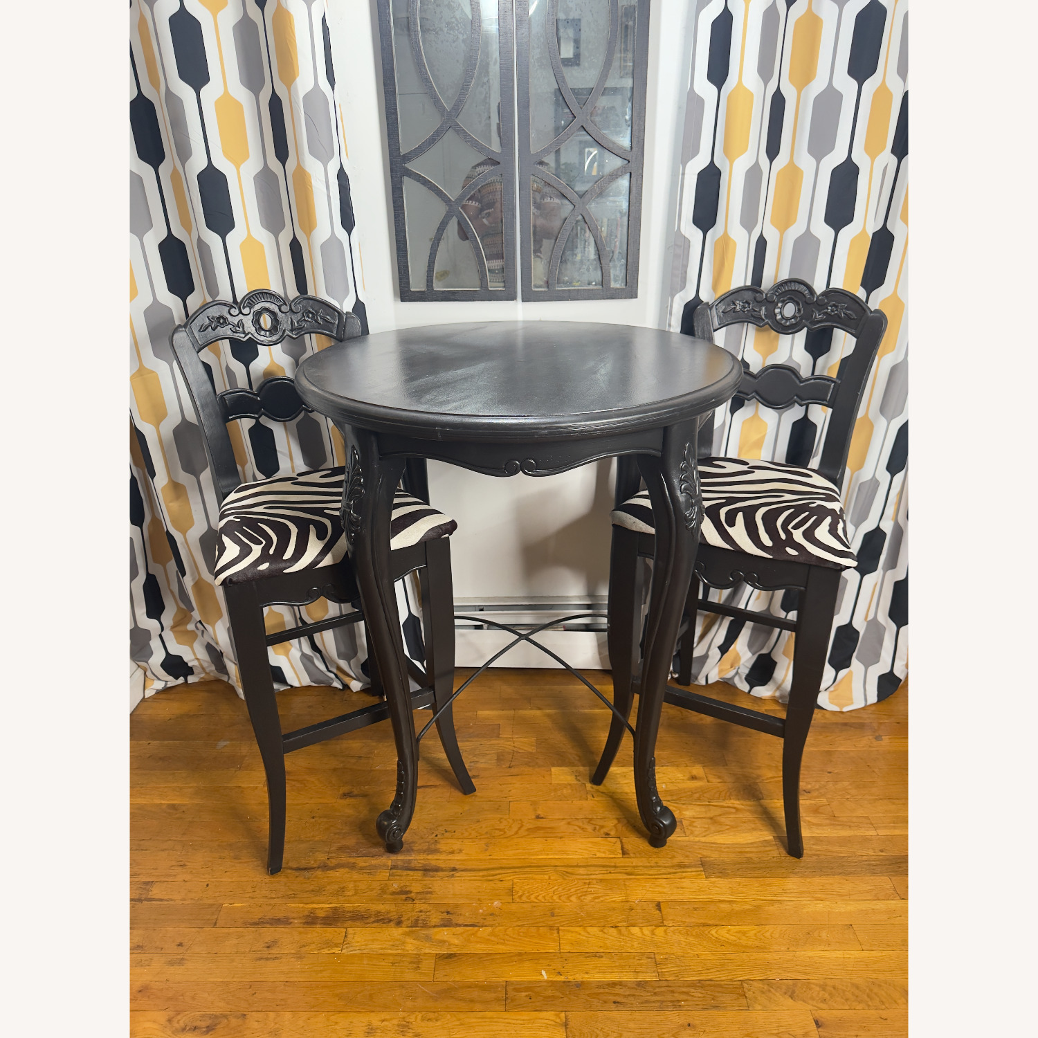 Vintage Wood Bar Height Dining Set  - image-1