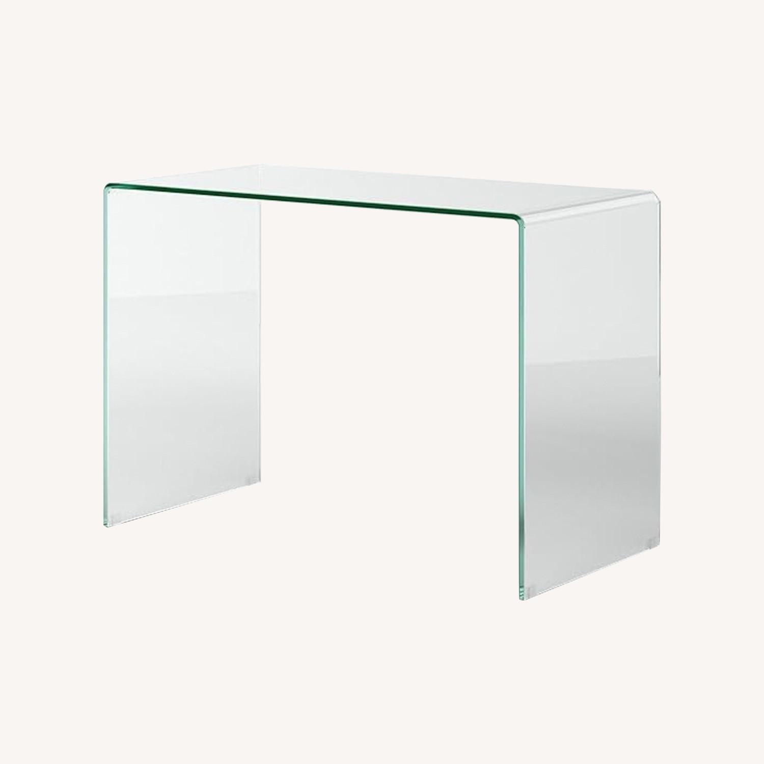 Amazon Neos Modern Glass Acrylic Waterfall Desk - image-0