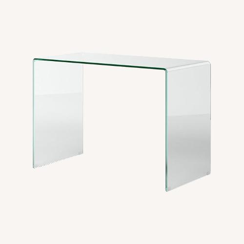 Used Amazon Neos  Modern Glass Acrylic Waterfall Desk for sale on AptDeco