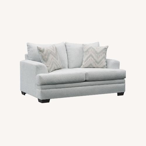 Used Marlie Loveseat Light Gray W Pillows for sale on AptDeco