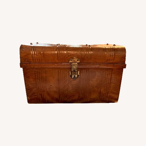Used Vintage Metal Steamer Trunk for sale on AptDeco