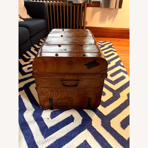 Used Vintage Metal Steamer Trunk for sale on AptDeco