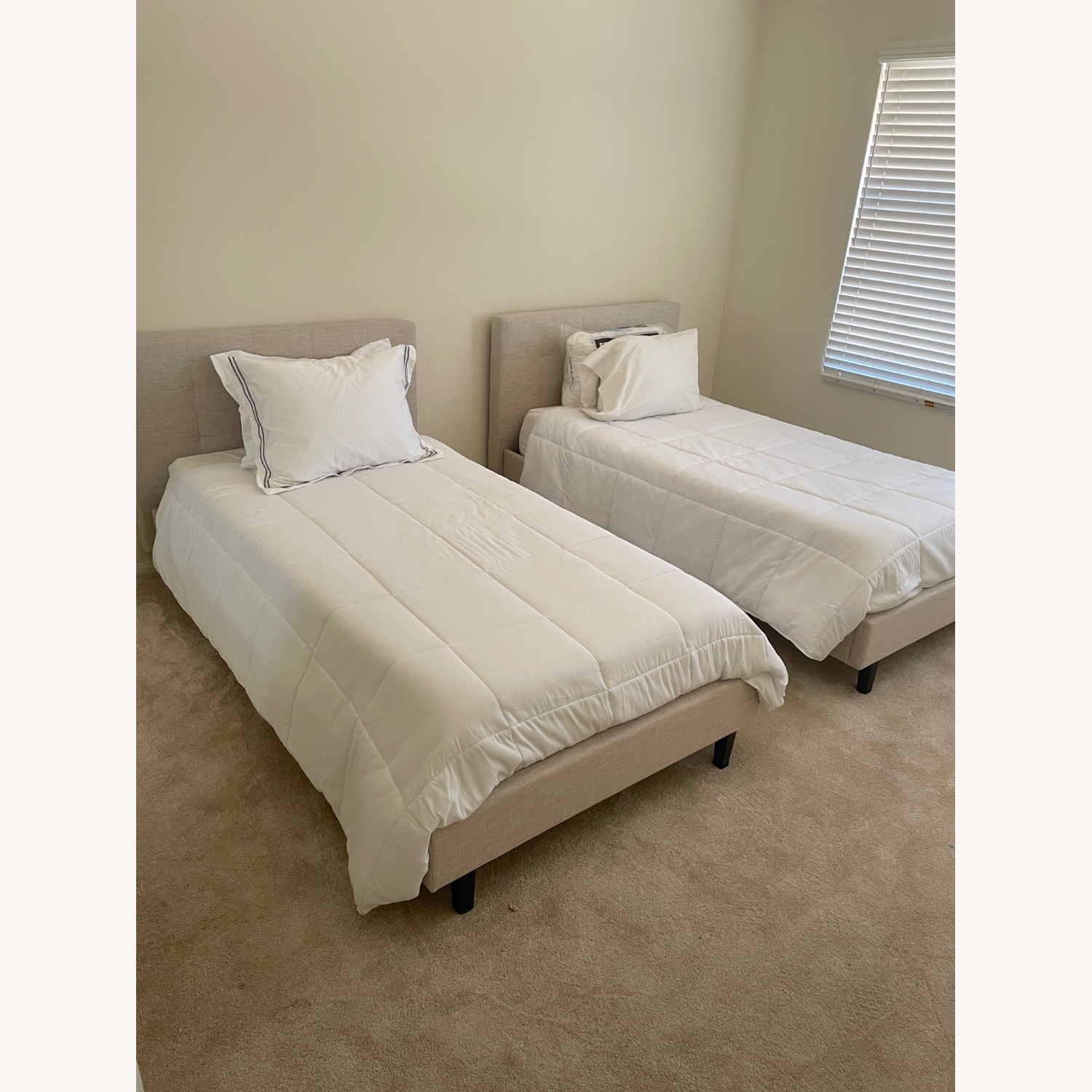 Twin Beds 2  with Headboard & Base - image-1