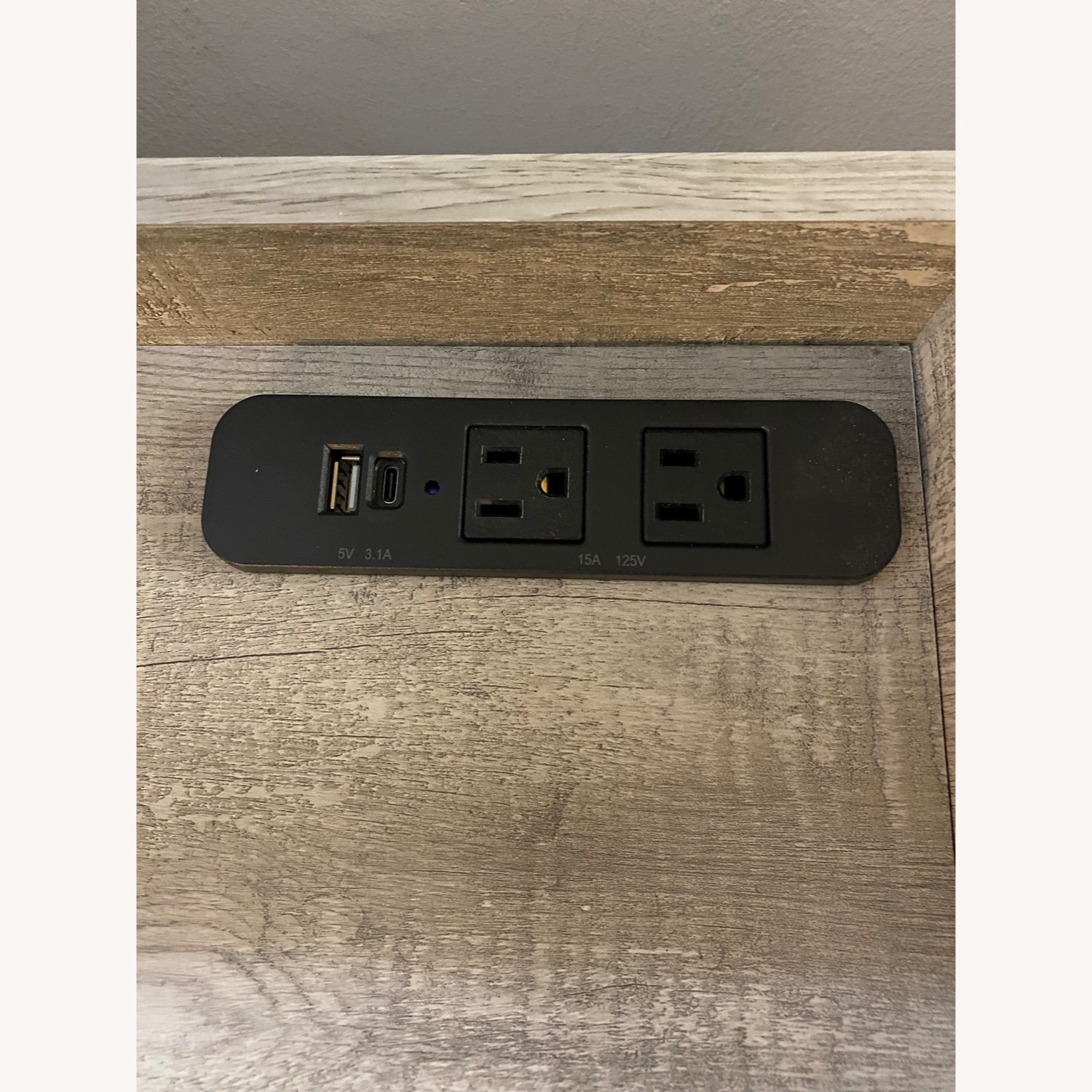 Value City Desk Gwen Gray w Power and Phone Charger Outlet - image-4