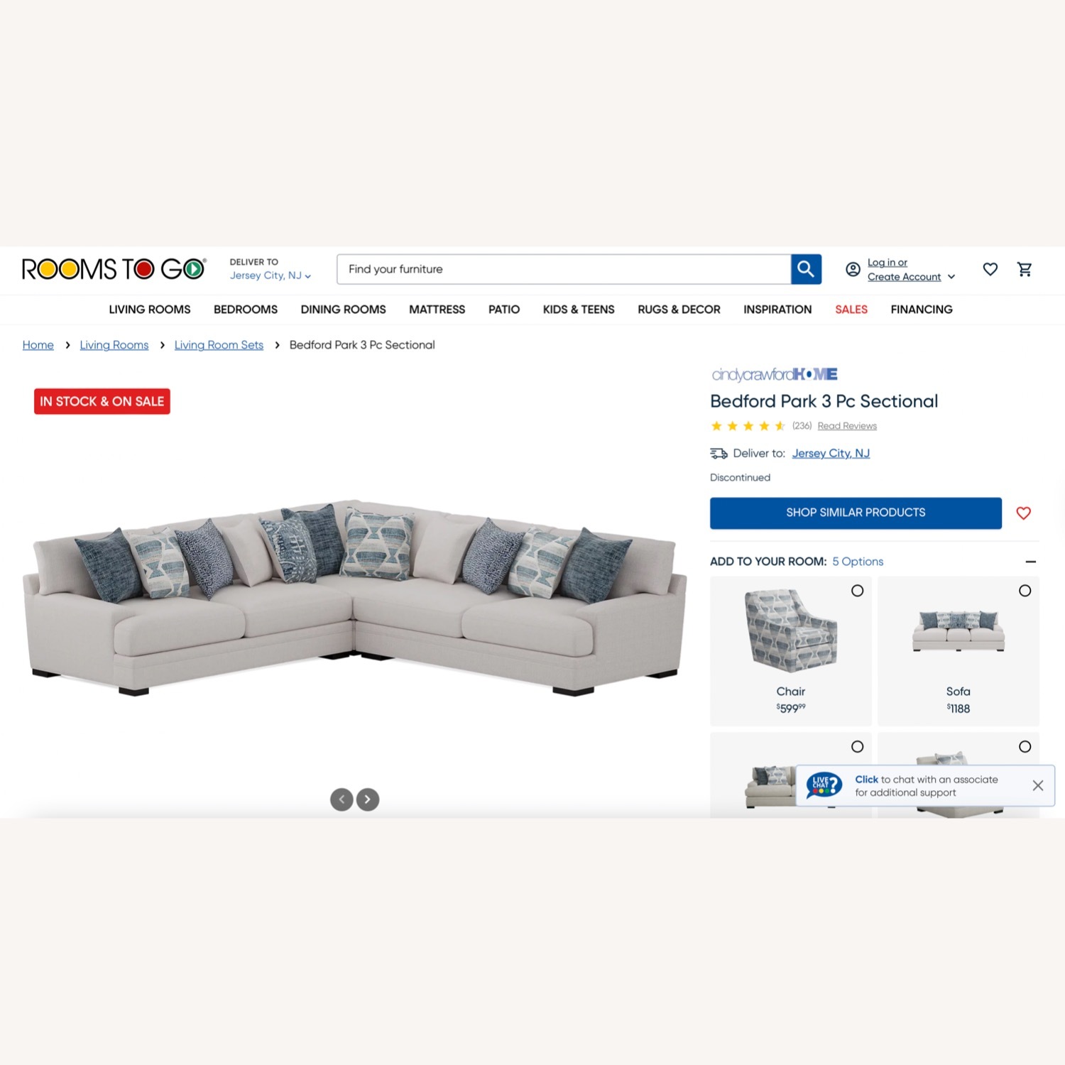 Rooms To Go Cindy Crawford Sectional - image-3