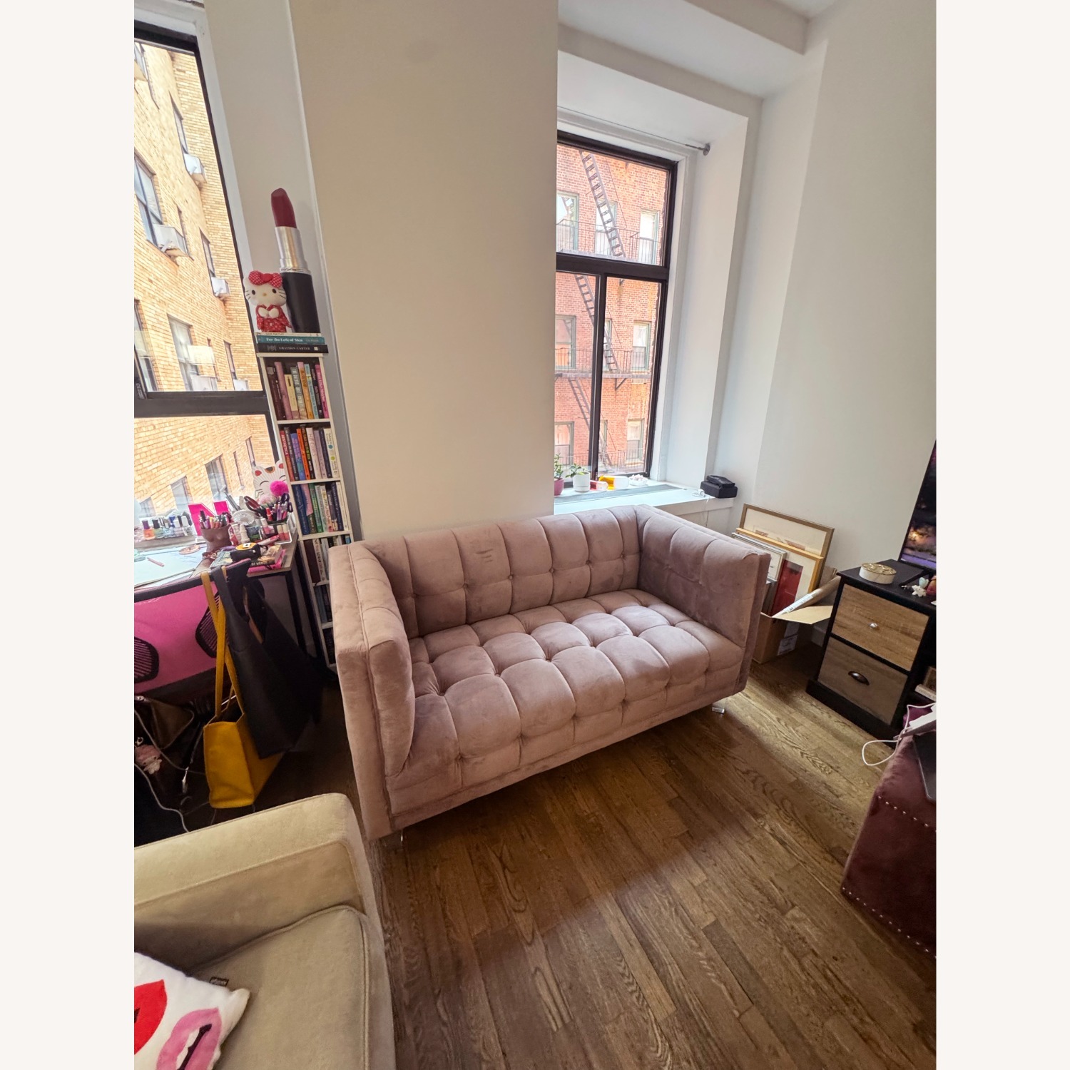 Rosdorf Park Rose Pink Velvet Loveseat  - image-3