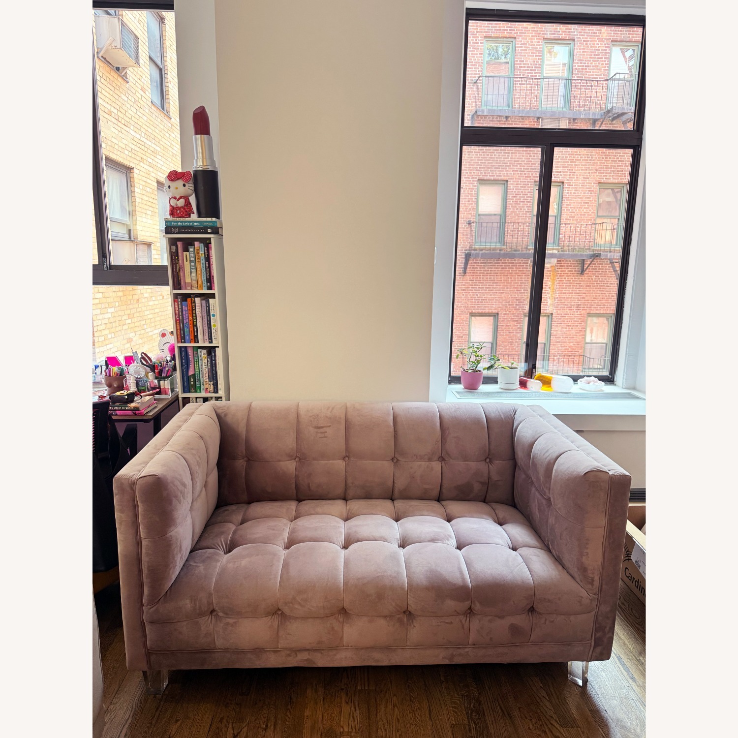 Rosdorf Park Rose Pink Velvet Loveseat  - image-4