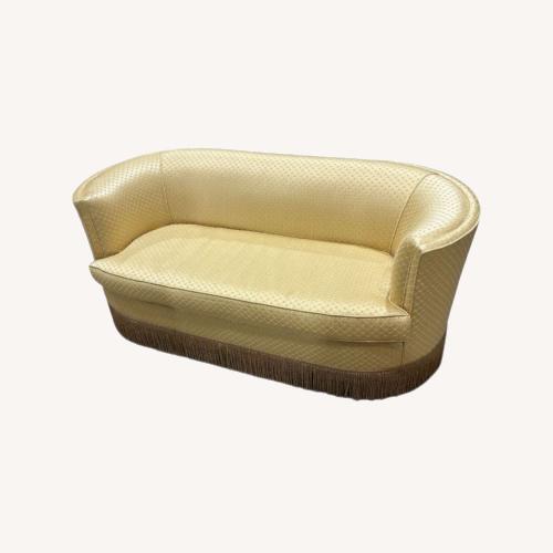 Used Vintage Curved Love Seat Yellow for sale on AptDeco