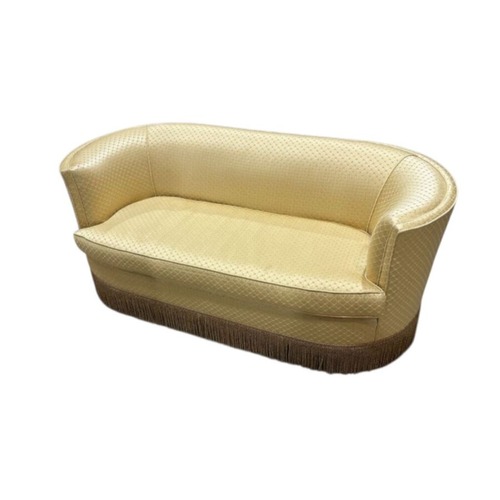 Used Vintage Curved Love Seat Yellow for sale on AptDeco