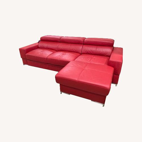 Used Bazalt Leather Sleeper & Storage Sectional for sale on AptDeco