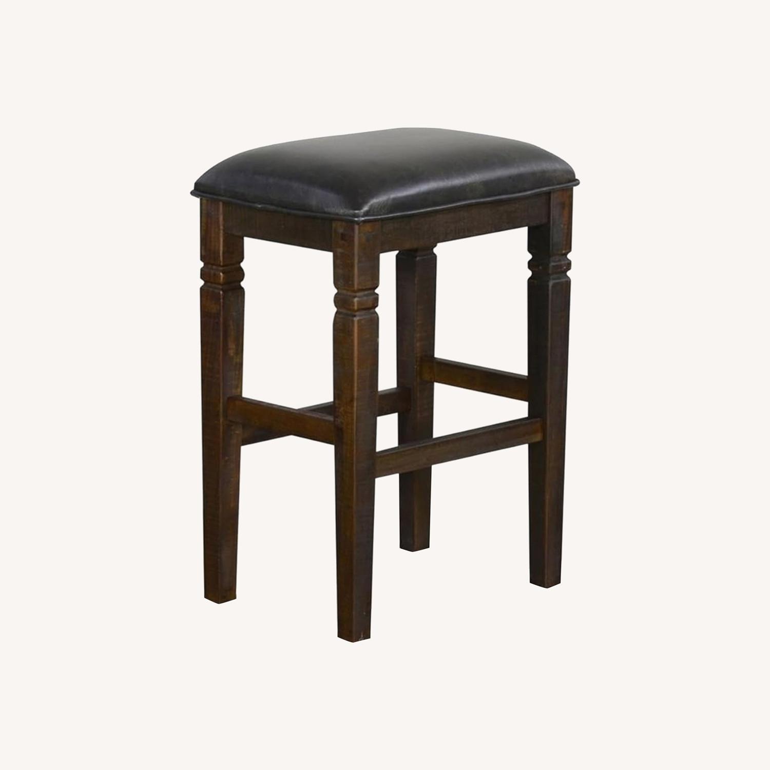 Mahogany Stools W Polyurethane Cushion - image-0