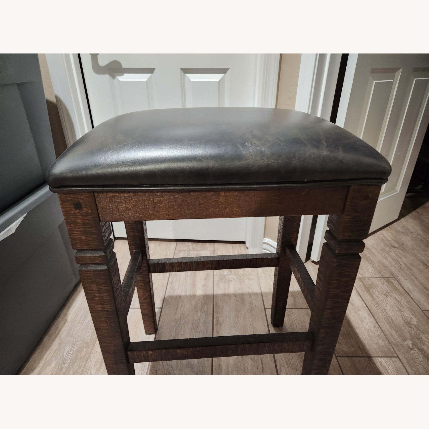 Mahogany Stools W Polyurethane Cushion - image-3