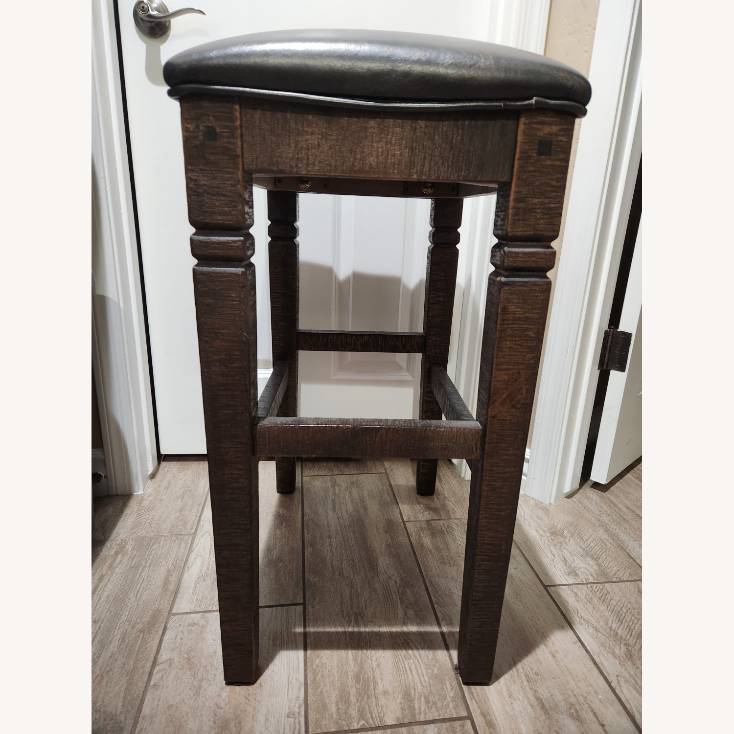 Mahogany Stools W Polyurethane Cushion - image-2