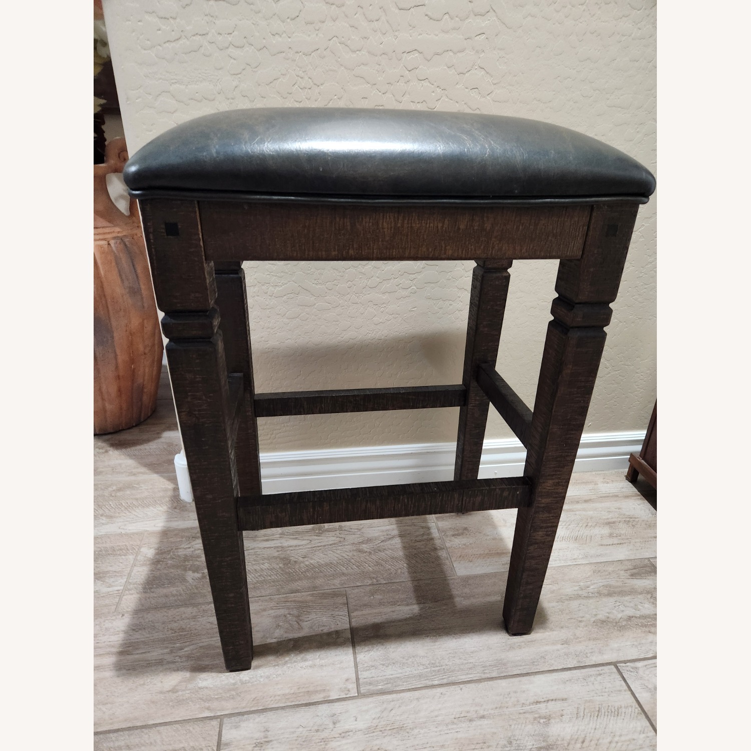 Mahogany Stools W Polyurethane Cushion - image-1