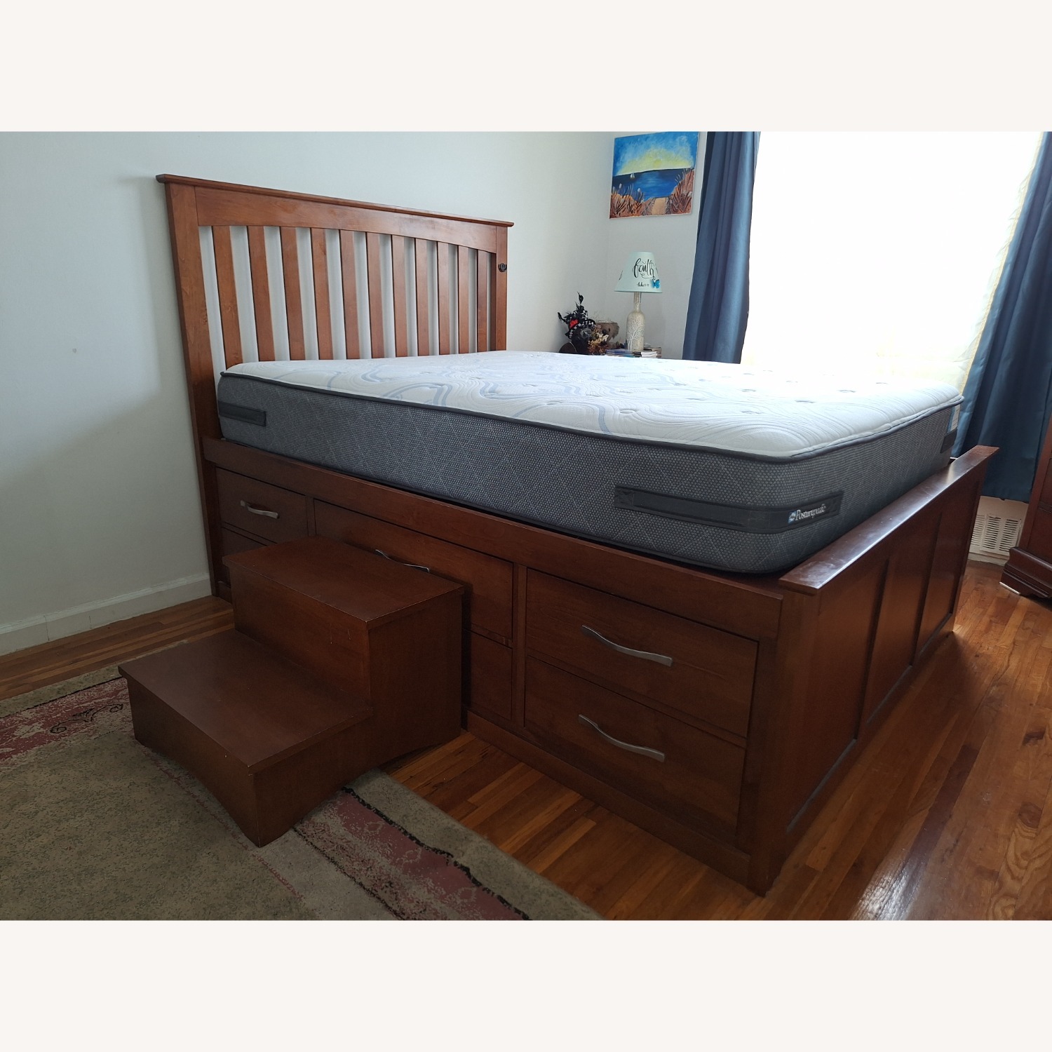 Raymour & Flanigan Everitt Queen Storage Platform Bed with Everitt Step Stool - image-1