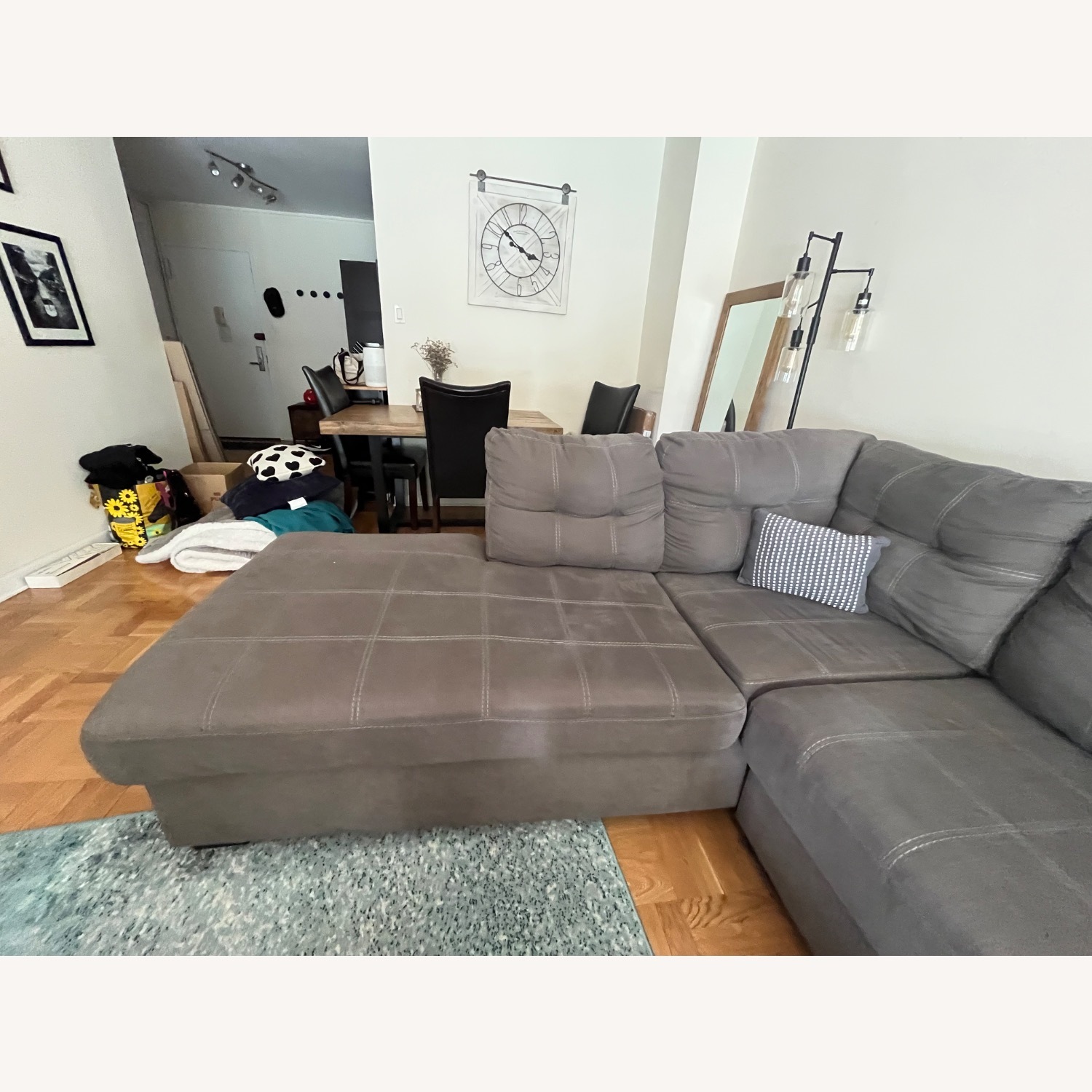 Raymour & Flanigan 2 Piece Sectional Chaise Couch - image-3