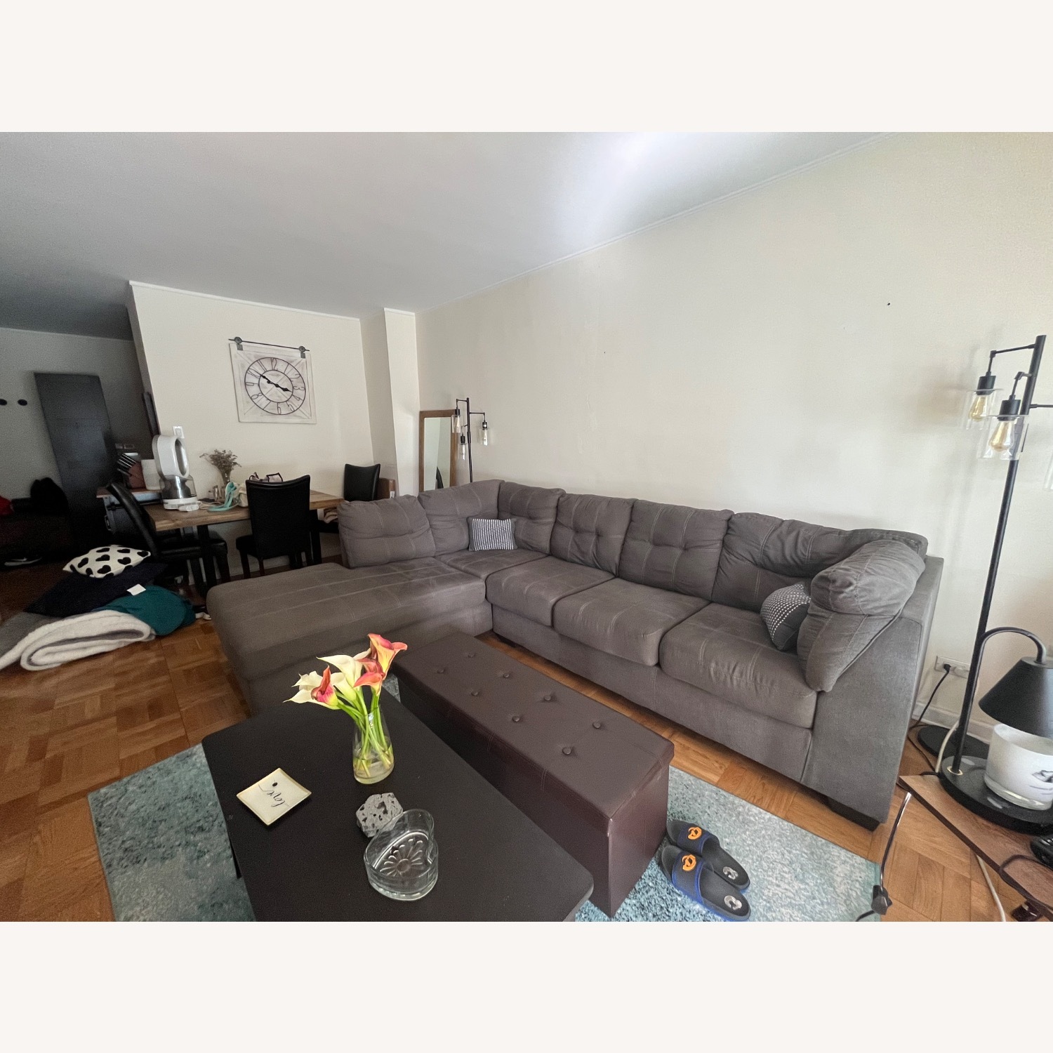 Raymour & Flanigan 2 Piece Sectional Chaise Couch - image-2