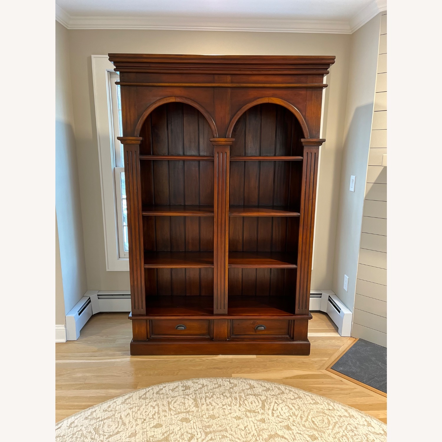 Double Arch Honey Mahogany Bookcase  - image-6