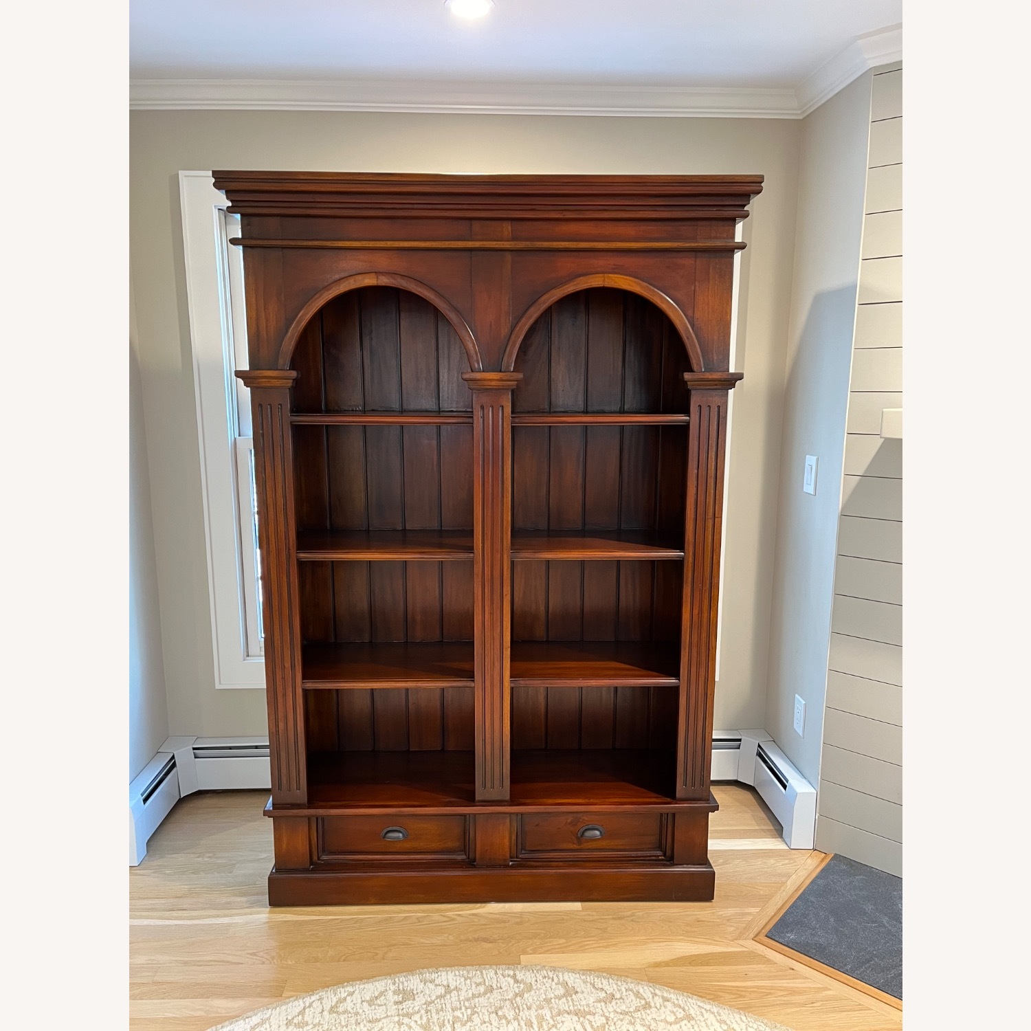 Double Arch Honey Mahogany Bookcase  - image-1