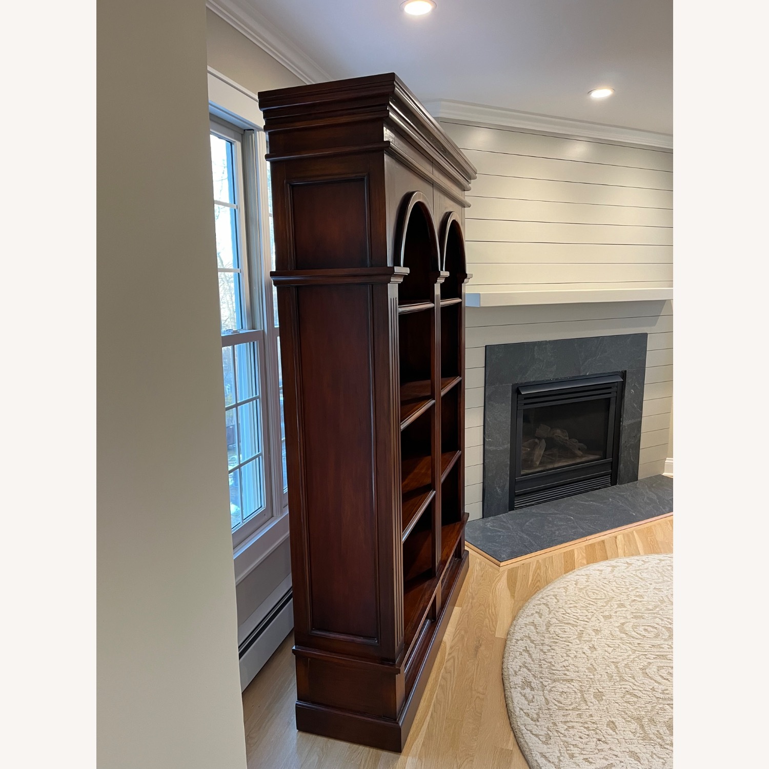 Double Arch Honey Mahogany Bookcase  - image-5