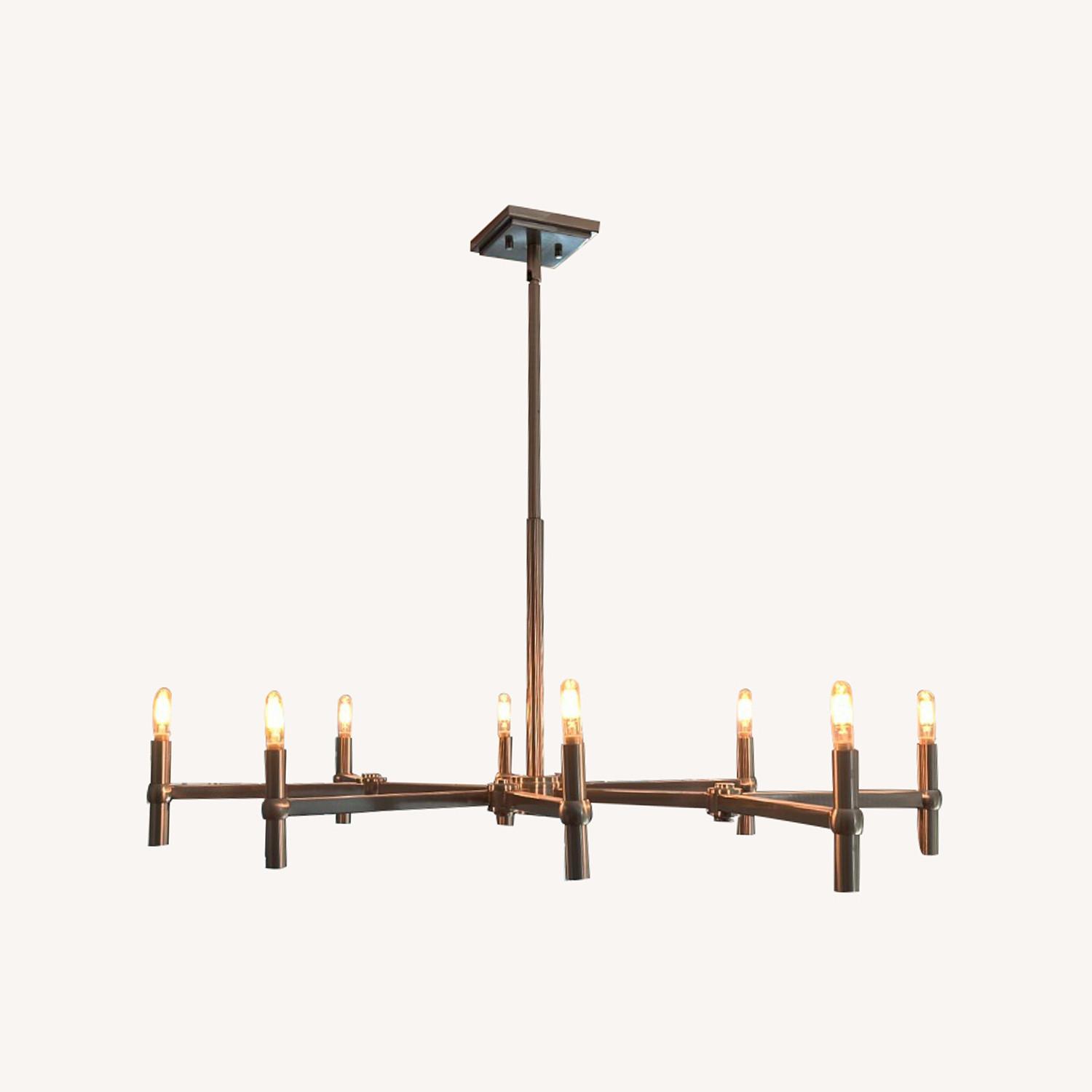 8-Light Satin Nickel Dimmable Chandelier - image-0