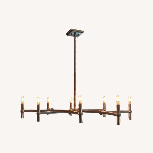 Used 8-Light Satin Nickel Dimmable Chandelier for sale on AptDeco