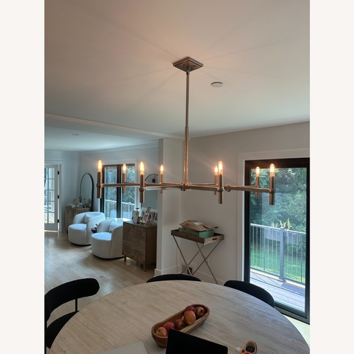 Used 8-Light Satin Nickel Dimmable Chandelier for sale on AptDeco