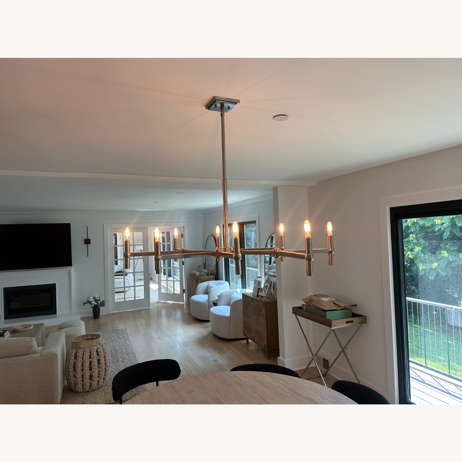 8-Light Satin Nickel Dimmable Chandelier - image-2