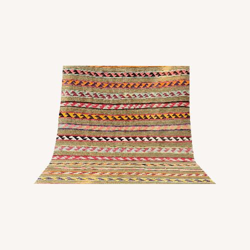 Used 1930S Turkish Nomadic Flat-Weave In Olive Khaki for sale on AptDeco
