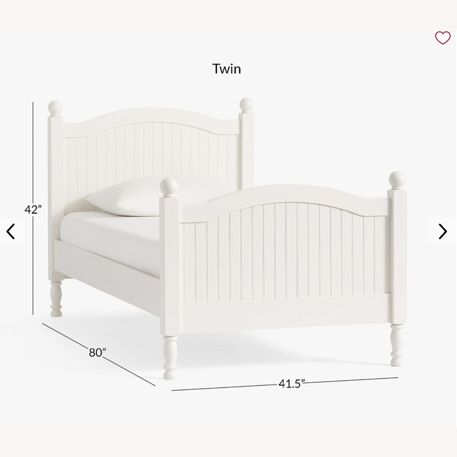 Pottery Barn Kids Catalina Bed, Twin, Simply White - image-8