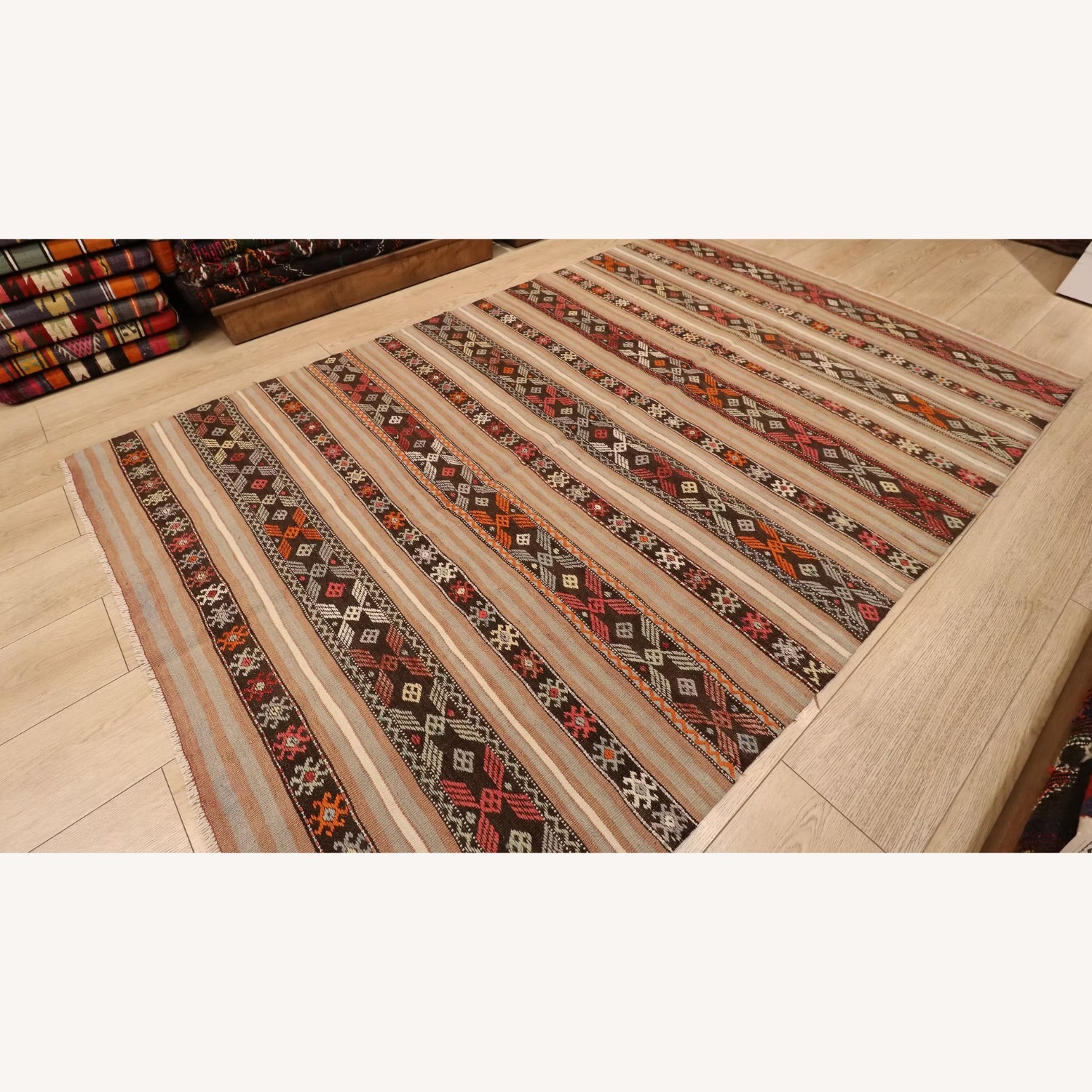 Midcentury Rustic Rug In Cappadocia Clay/Sandstone - image-2