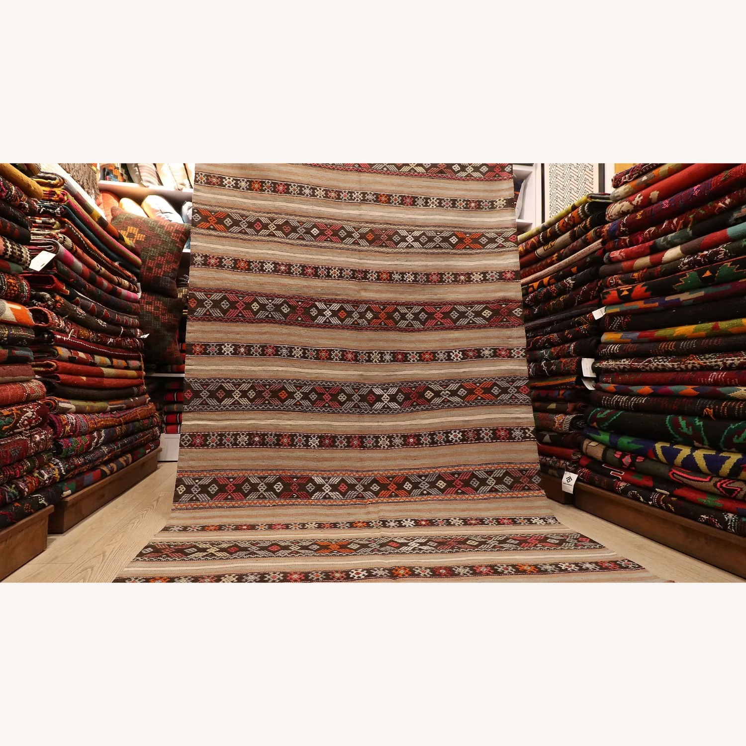 Midcentury Rustic Rug In Cappadocia Clay/Sandstone - image-3