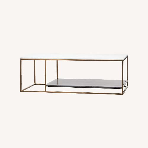 Used CB2 White and Black Marble Coffee Table for sale on AptDeco