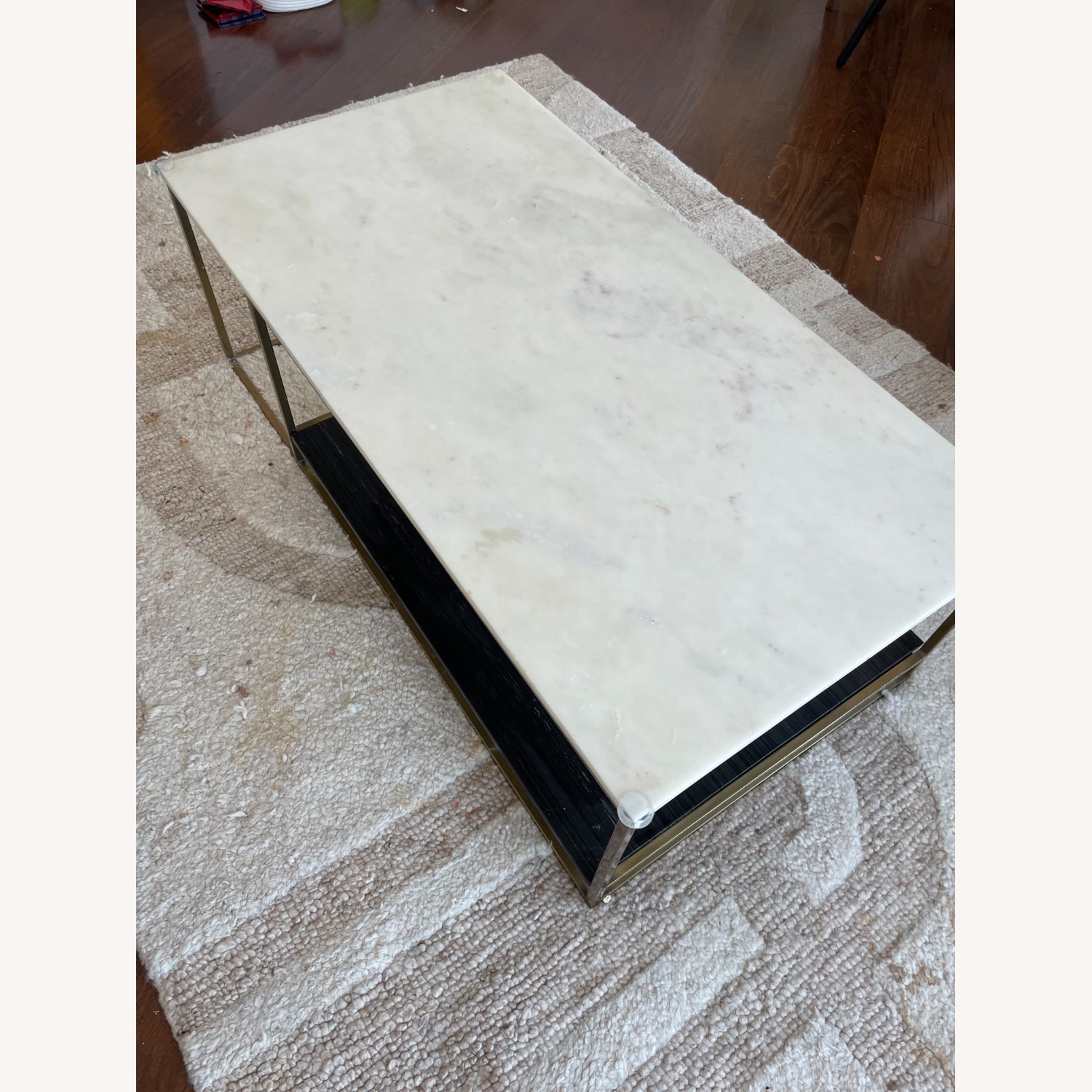 CB2 White and Black Marble Coffee Table - image-4