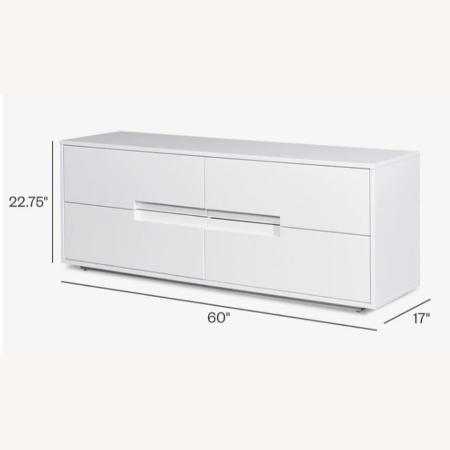 CB2  White Glossy Latitude Low Dresser - image-3