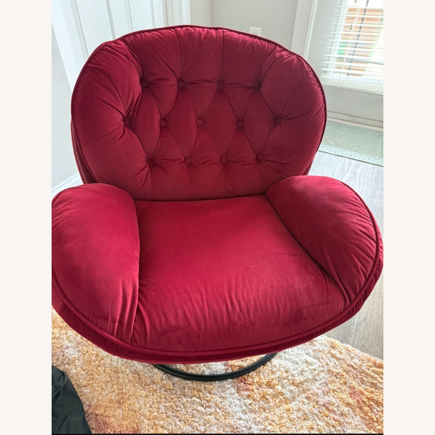 Red Velvet Lounge Chair  - image-1