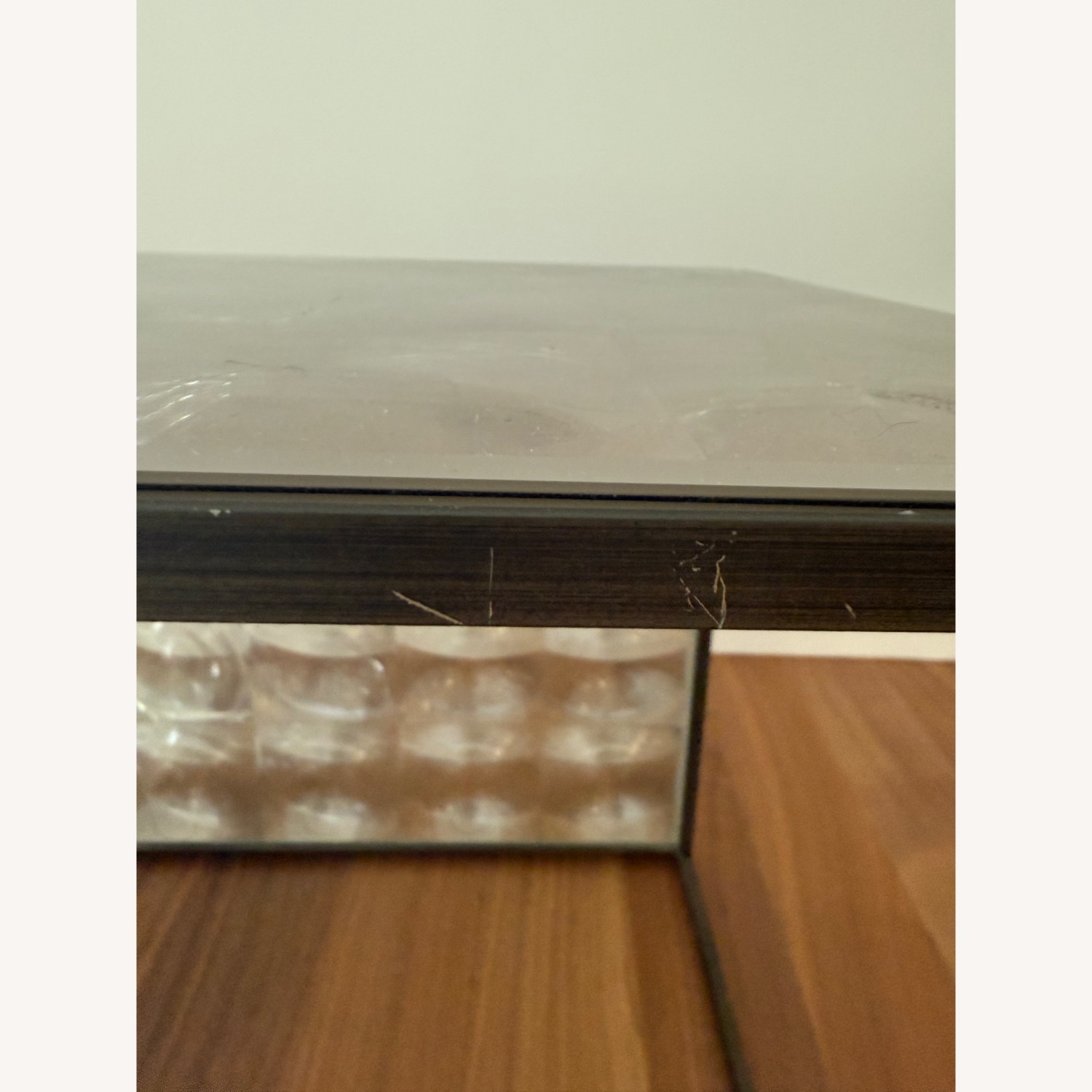 Modern Glass and Metal Cube End Table - image-5