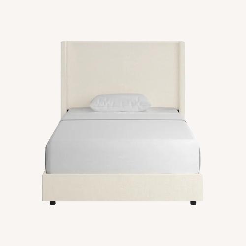 Used Hanson Cream Linen Wingback Bed for sale on AptDeco