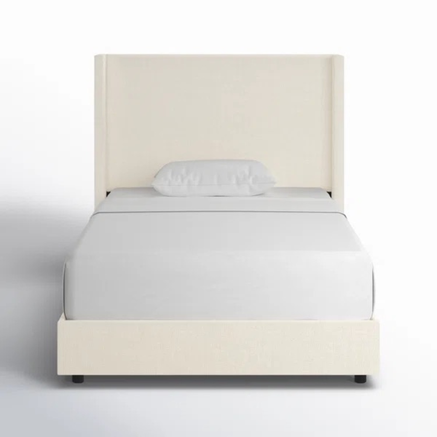 Hanson Cream Linen Wingback Bed - image-1