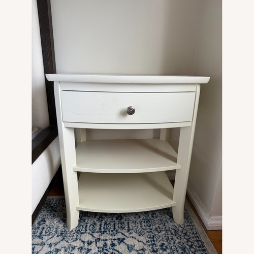 Used Pottery Barn Chloe Nightstand in White for sale on AptDeco